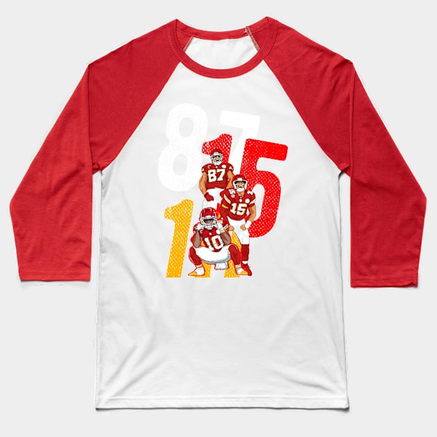 Patrick mahomes & Travis kelce & tyreek Hill - RED Baseball T-Shirt by Mic jr